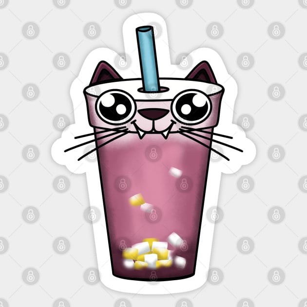 Boba Meow Tea Sticker by Nuffypuffy